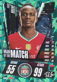 Sadio Mane Liverpool 2020/21 Topps Match Attax CL Man of the Match #MM07